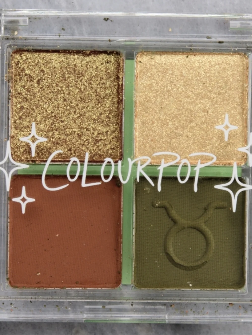 ColourPop Pressed Powder Quad Eyeshadow Palette: Never Taurus Apart, .21oz, NIB